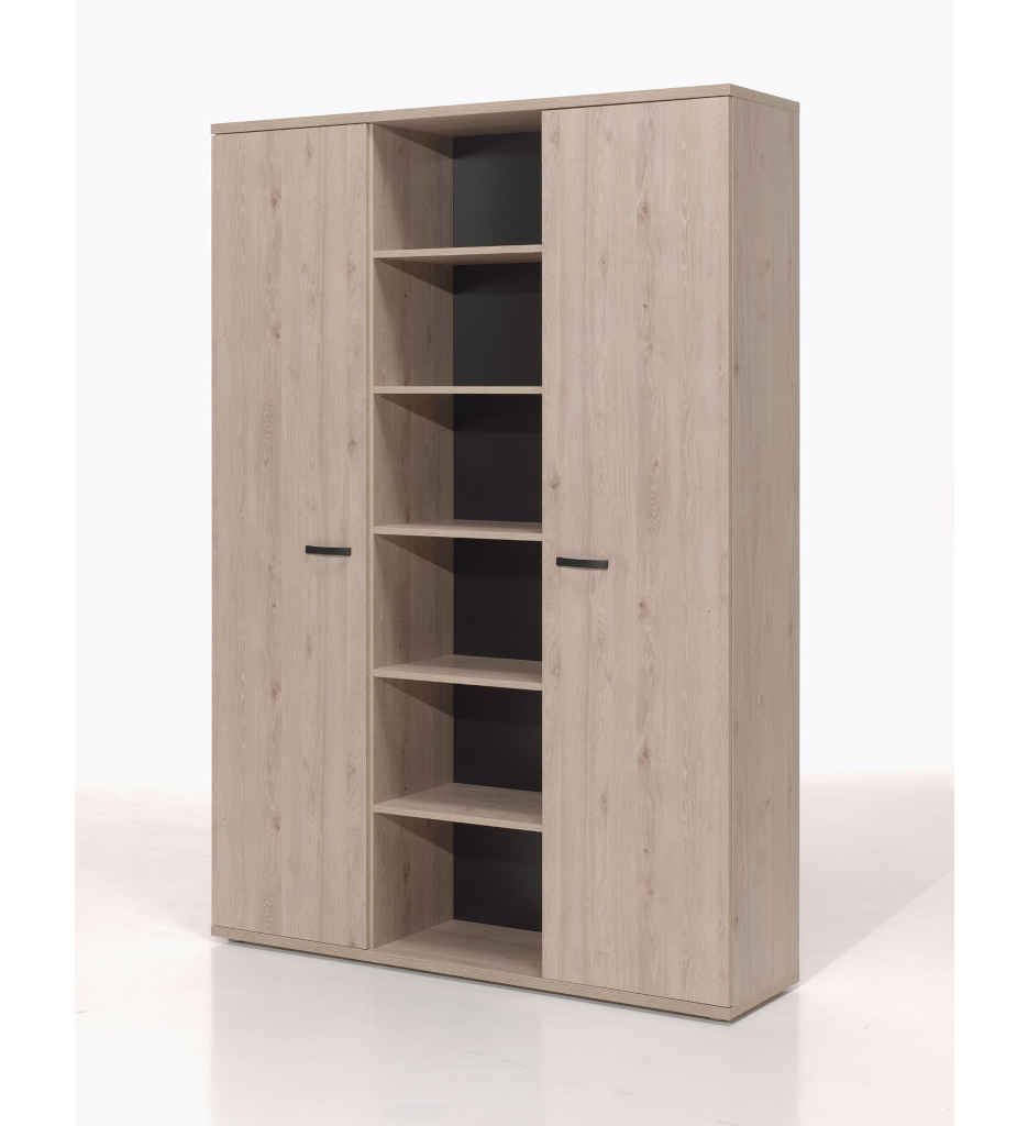 #ARMOIRE 2 PORTES 6 NICHES CHENE PRINTEMPS RIO1 H