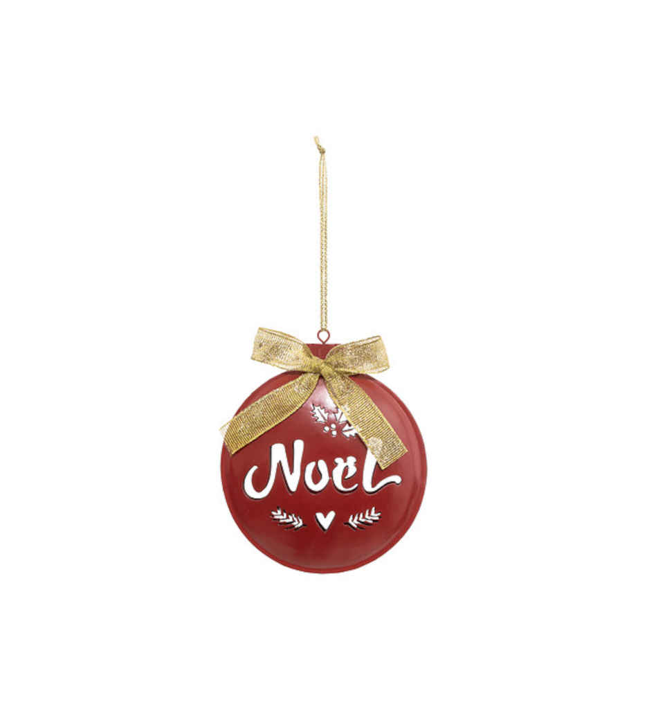 BOULE METAL NOEL PERFORE 12CM 184287