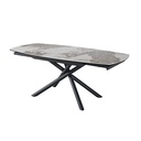 #TABLE 130/190CM-BLANC & TAUPE-CERAMIQUE-58500TB-BRIGA