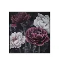 Toile peinte encadrée fleur noire 58 x 58 cm JJA 169421