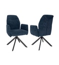 #FAUTEUIL ROTATIF 180°-TISSU BLEU NUIT-52960BN -PINOCCHIO