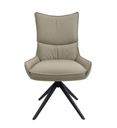 #CHAISE ROTATIVE 180° EN CUIR TAUPE-52958TA-MILANO CUIR
