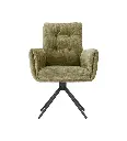 CHAISE AVEC ACCOUDOIRS-PIVOTANTE 180°-TISSU VERT KAKI-52964KA -COURCELLES