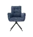 CHAISE AVEC ACCOUDOIRS-PIVOTANTE 180°-TISSU BLEU NUIT-52964BN  -COURCELLES