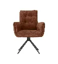 CHAISE AVEC ACCOUDOIRS-PIVOTANTE 180°-TISSU TERRACOTTA-52964TC -COURCELLES