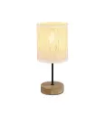 Lampe à poser bois brun/lin LT180-51600146/737063