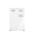 Commode Blanc brillant 2 portes 1 tiroir Kerry FIN 004206