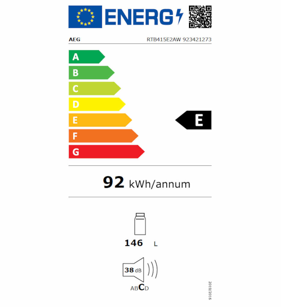 TOP TT UTIL 146L E °AEG RTB415E2AW