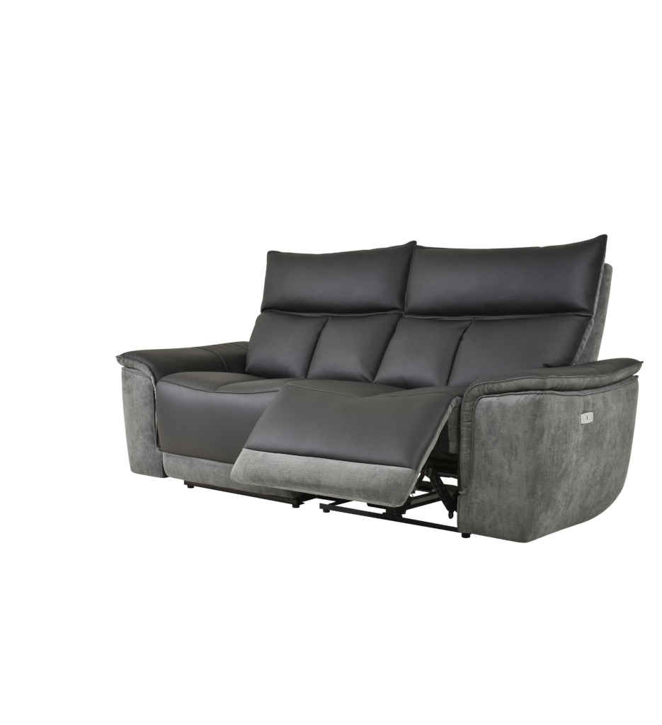 #CANAPE 2.5PL-2 RELAX ELECTRIQUE+USB-CUIR/TISSU-DSZB801-1311-EB2A-MADRID