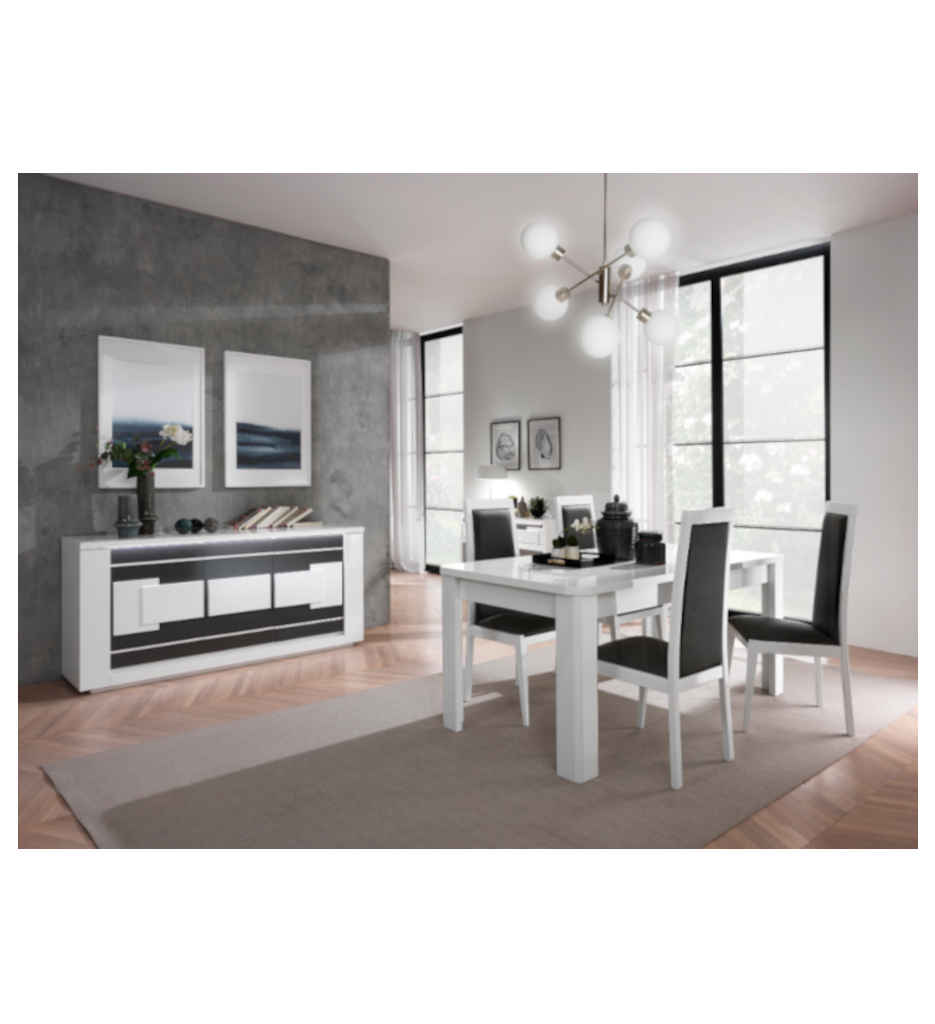 **TABLE RECTANGULAIRE 4P BLANC-180(220)CM--BELLARIVA