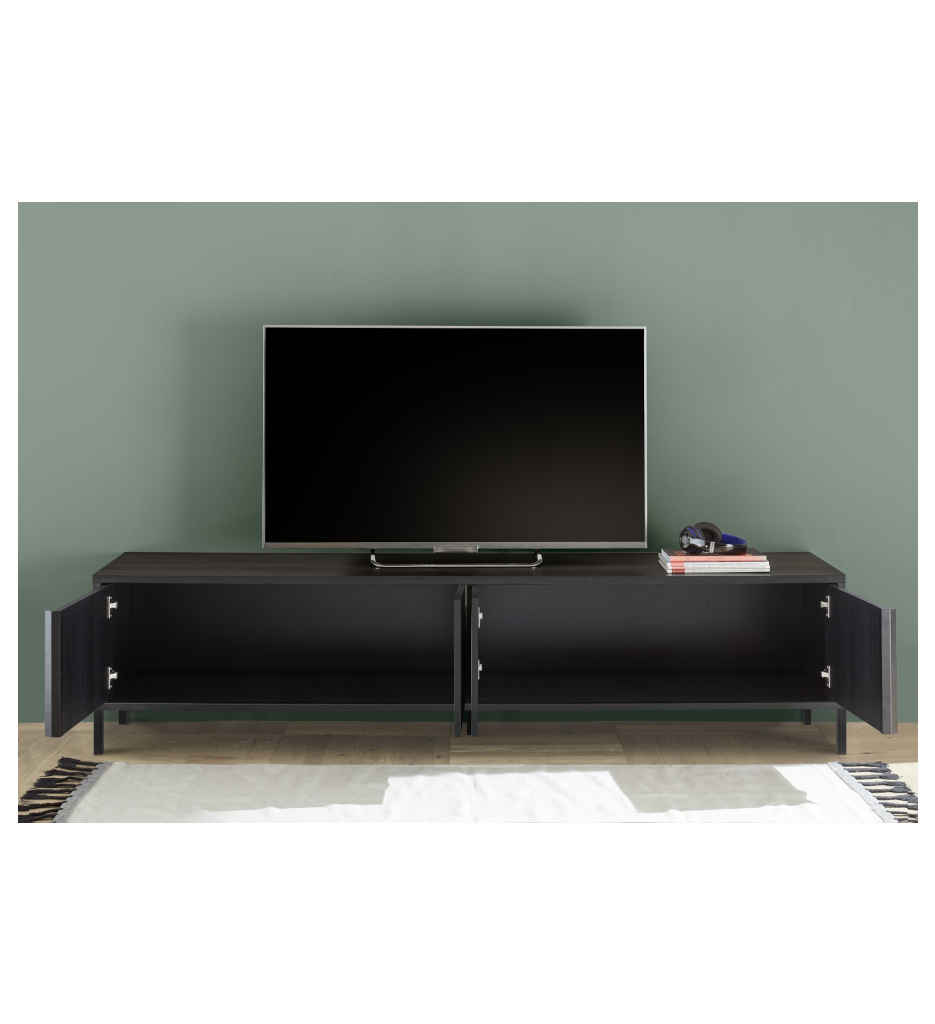 M TV 4PT-207CM-STEEL-NOIR STRUCTURE