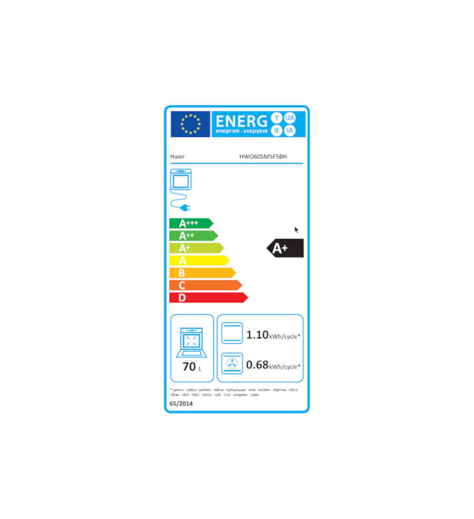 FOUR 60CM 70L A+ °HAIER HWO60SM5F5BH