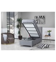 BOX AVEC COFFRE + MATELAS 90*200/28CM-ORTHO SET-PUMA-26-GREY VELVET