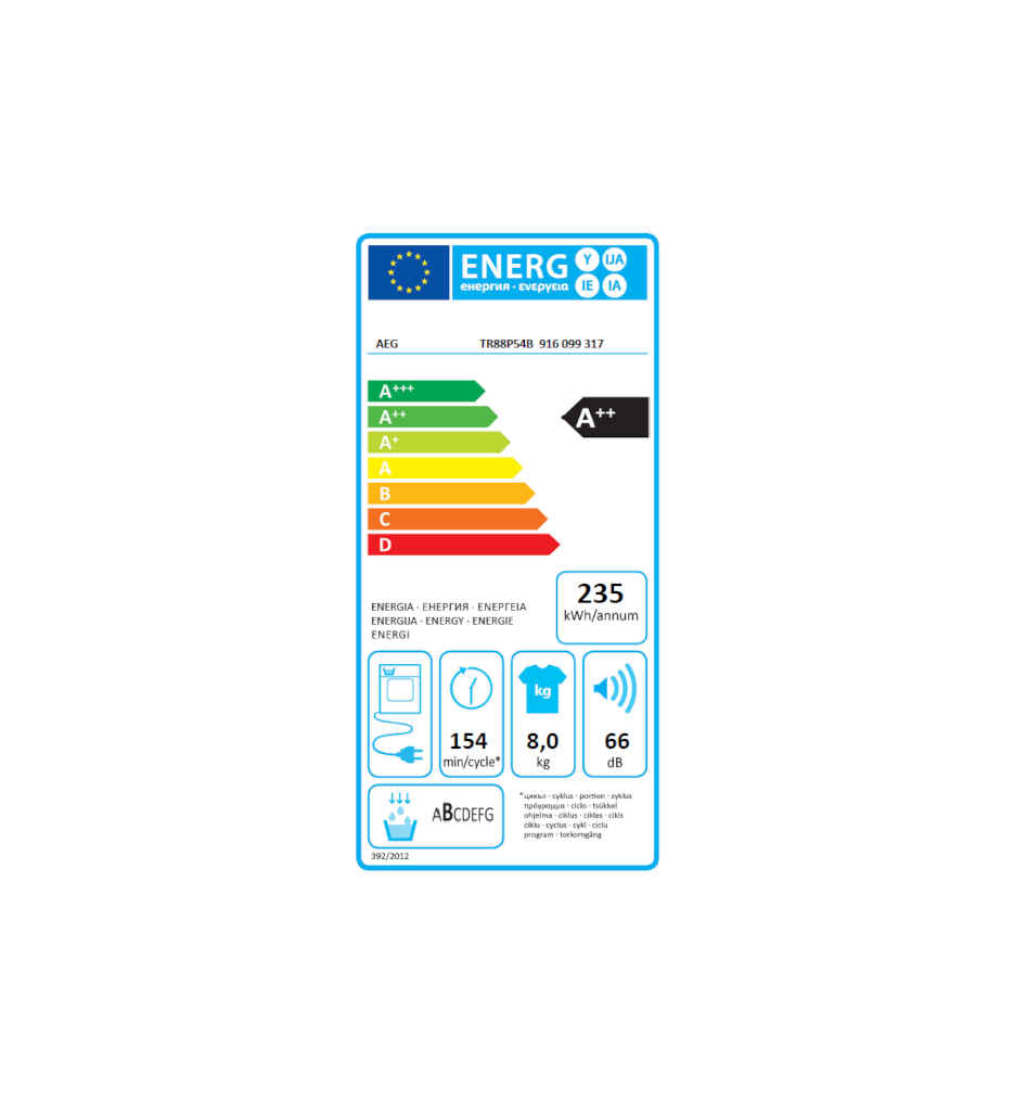 SL PAC 8KG A++ SERIE 8 RUBY °AEG TR88P54B