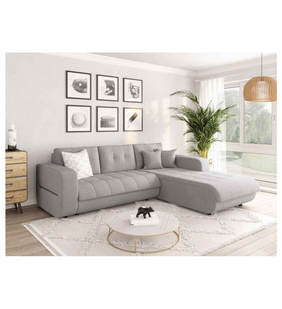 ANGLE DROIT AV CONVERTIBLE-TISSUS ENJOY 21 GREY-70002GR-CELIA