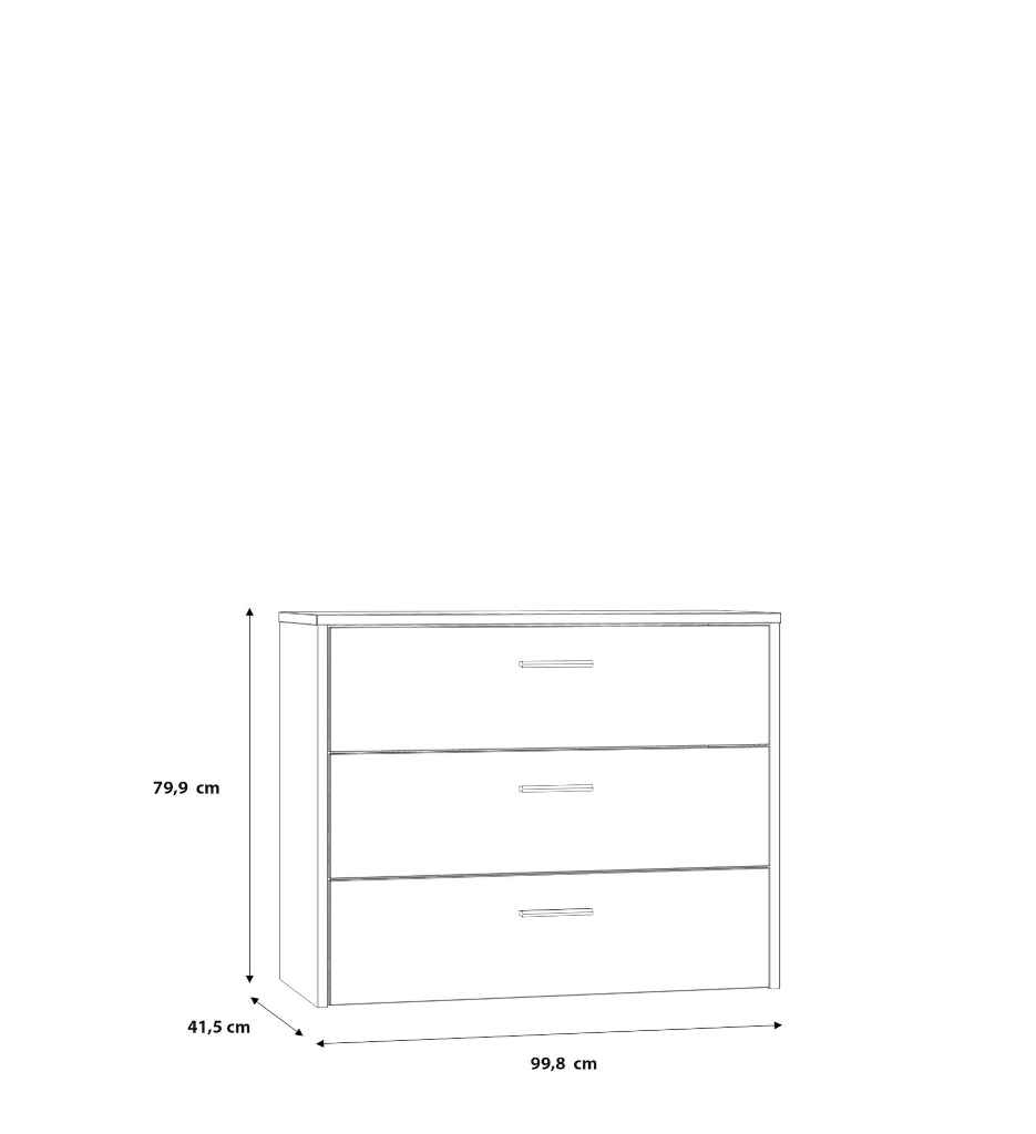 COMMODE 3 TIROIRS-M600-LNRK214-LEONARD