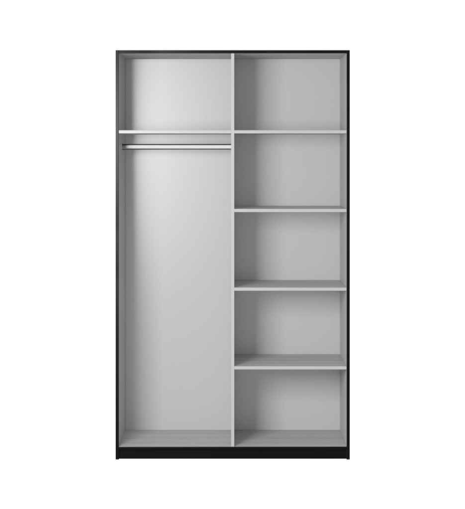 ARMOIRE 2PT NOIR AVEC MIROIRS-120CM-22W01654-BETA