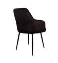 #CHAISES AV ACCOUDOIR  VELOUR NOIR-LINCOLN-BLACK
