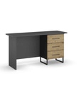 BUREAU 3T-AC171.9548-CHENE ARTISAN/GRIS METAL- BUTTE