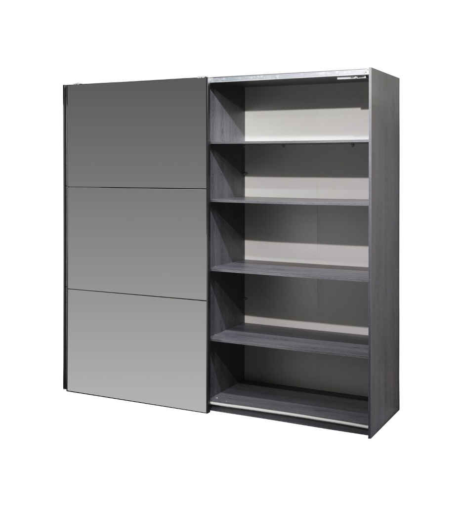 ARMOIRE 2PT-220CM-BKZD217SE-IRON GREY-SUZAN