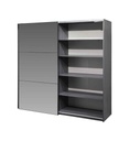 ARMOIRE 2PT-220CM-BKZD217SE-IRON GREY-SUZAN