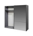 ARMOIRE 2PT-220CM-BKZD217SE-IRON GREY-SUZAN