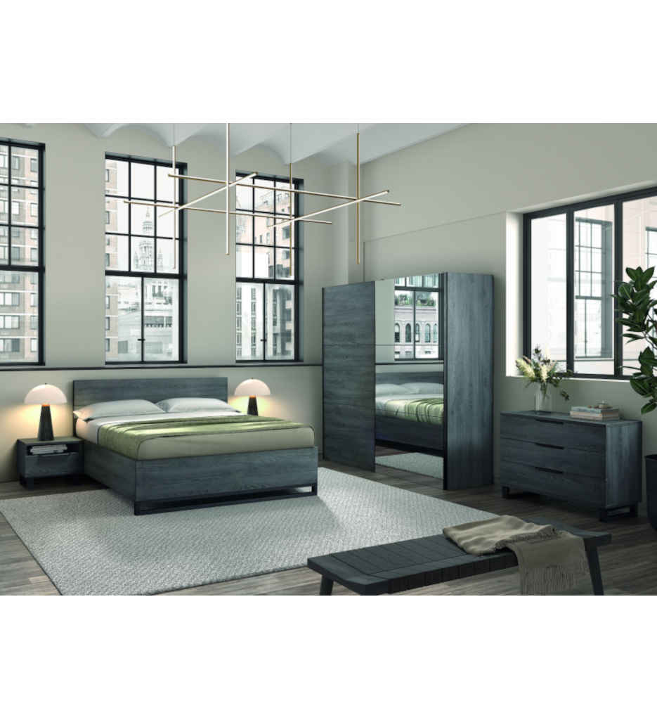 ARMOIRE 2PT-220CM-BKZD217SE-IRON GREY-SUZAN