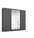 ARMOIRE 4PT/2MIROIR-226CM-GRIS METAL/BLACK OAK-AG315.5F25-MIRO