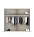 ARMOIRE 4PT/2MIROIR-226CM-GRIS METAL/BLACK OAK-AG315.5F25-MIRO