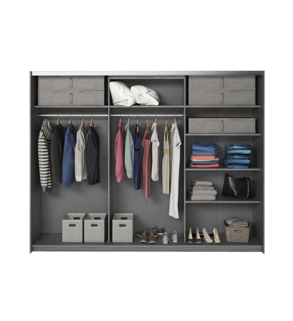 ARMOIRE 2PT/1MIR-270 CM-24CBEA69-GALAXY CARBONALAXY CARBON