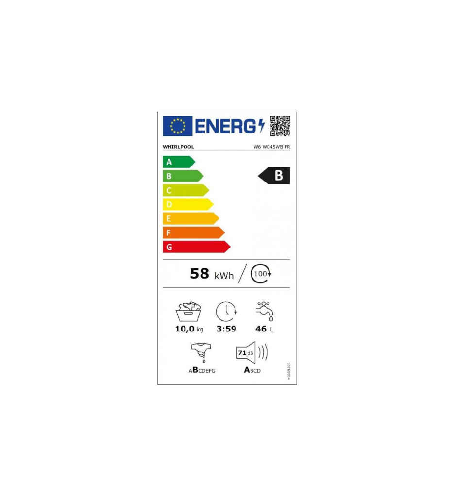 LL 10KG 1400T B °WHIRLPOOL W6W045WBBE