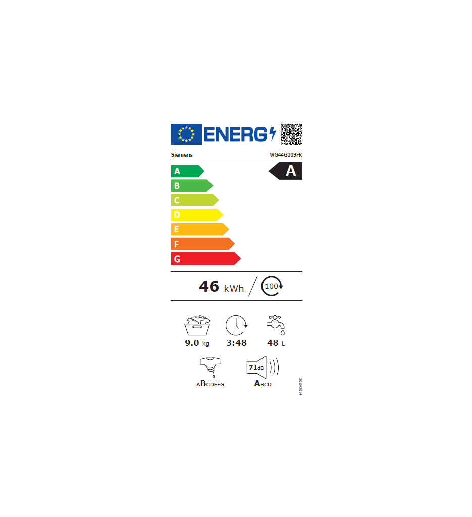 LL 9KG 1400T A °SIEMENS WG44G009FR