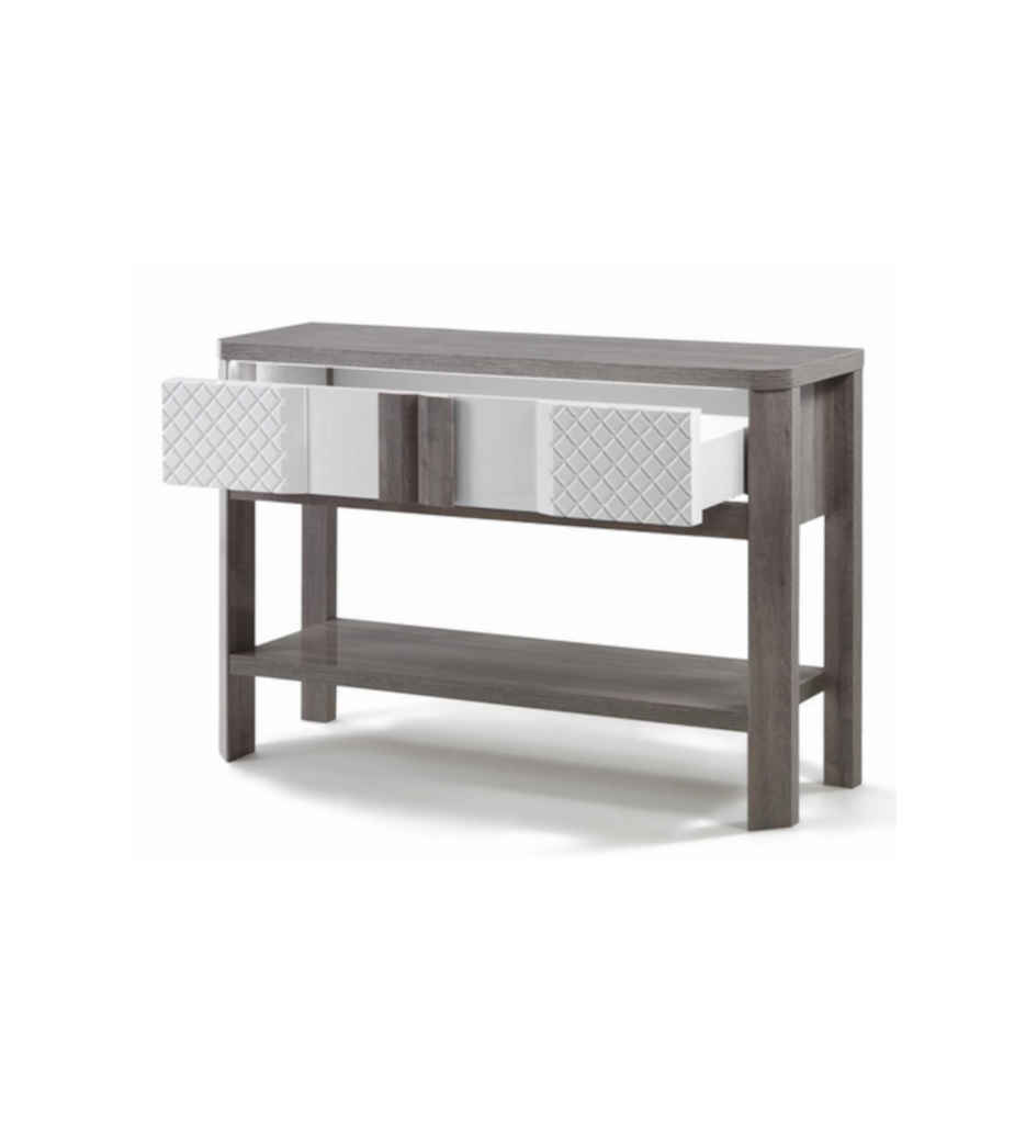 CONSOLE 1 TIROIR-CHENE GRIS/BLANC-CARTESIA