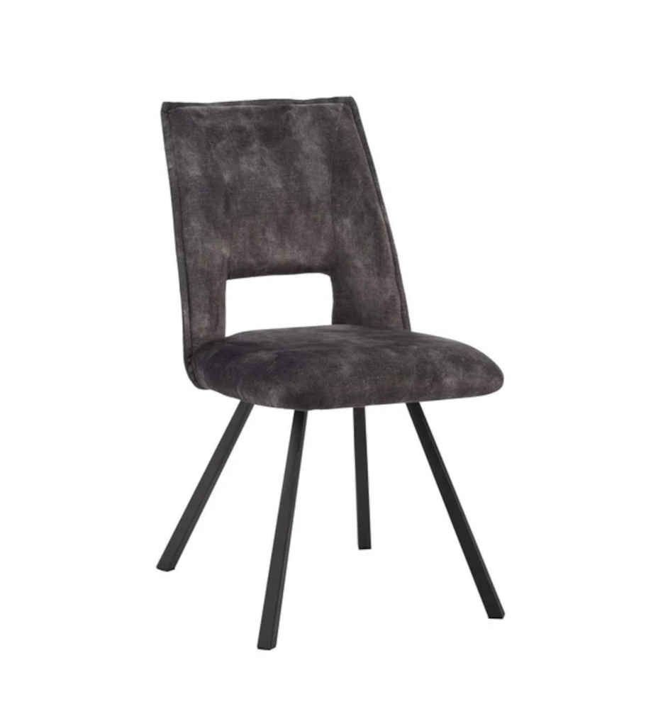 CHAISES -TISSU ANTHRACITE-16100GA-LEO