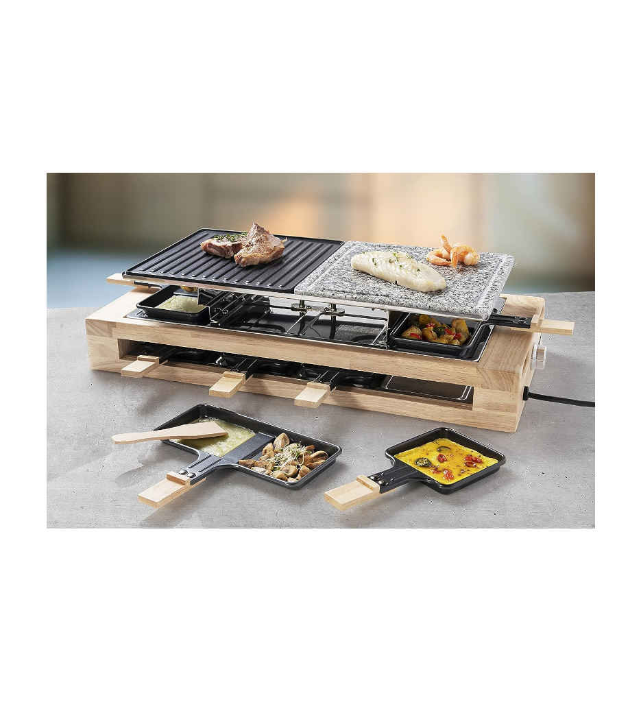 RACLETTE XL PIERRE/GRILL DE CUISSON 8PRS °BESTRON ARG300BW