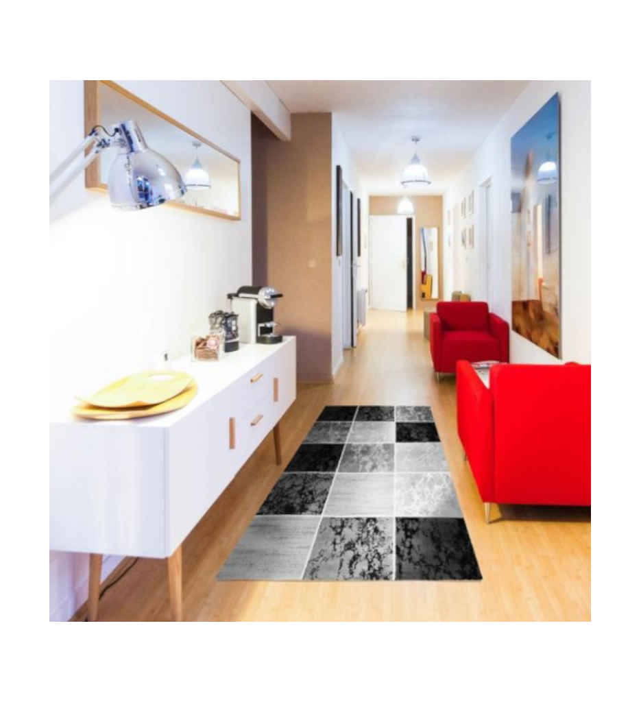 TAPIS SUBWAY CUBES NOIR 80X150 AL 080165