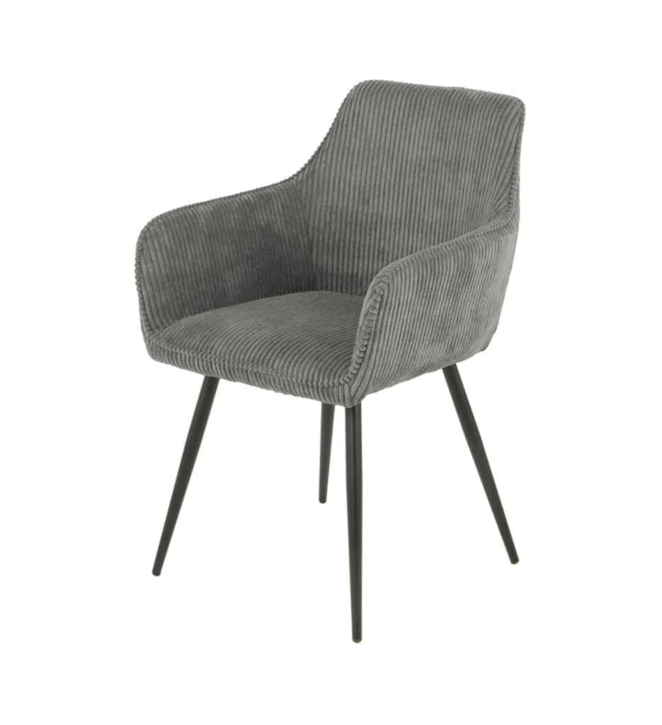 CHAISE AVEC ACCOUDOIR  14721GA - COLORADO-VELOUR CÔTELÉ GRIS ANTHRACITE