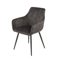 CHAISE AVEC ACCOUDOIR 14720GA - COUNTRY VELOUR GRIS ANTHRACITE