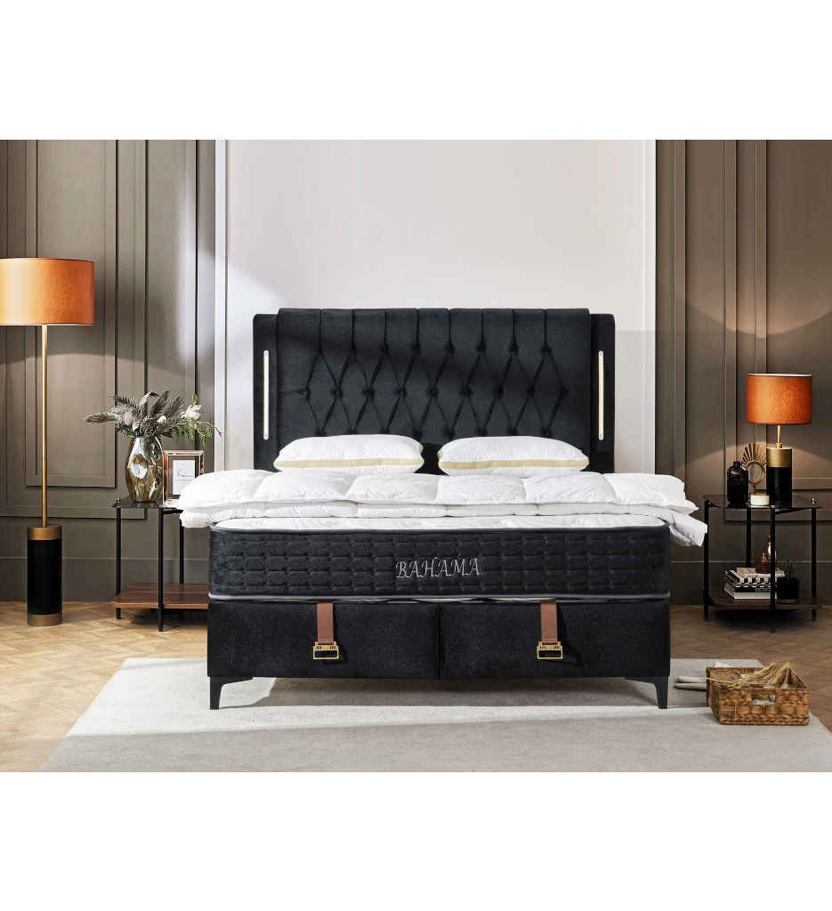 BOX 160x200 CM BLACK VELVET SET-BAHAMA NEW