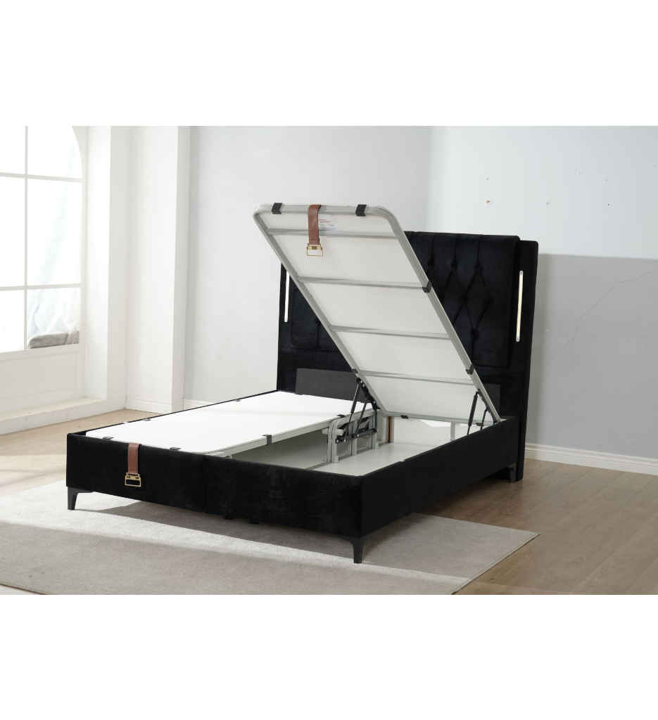 BOX 180x200 CM BLACK VELVET SET-BAHAMA NEW