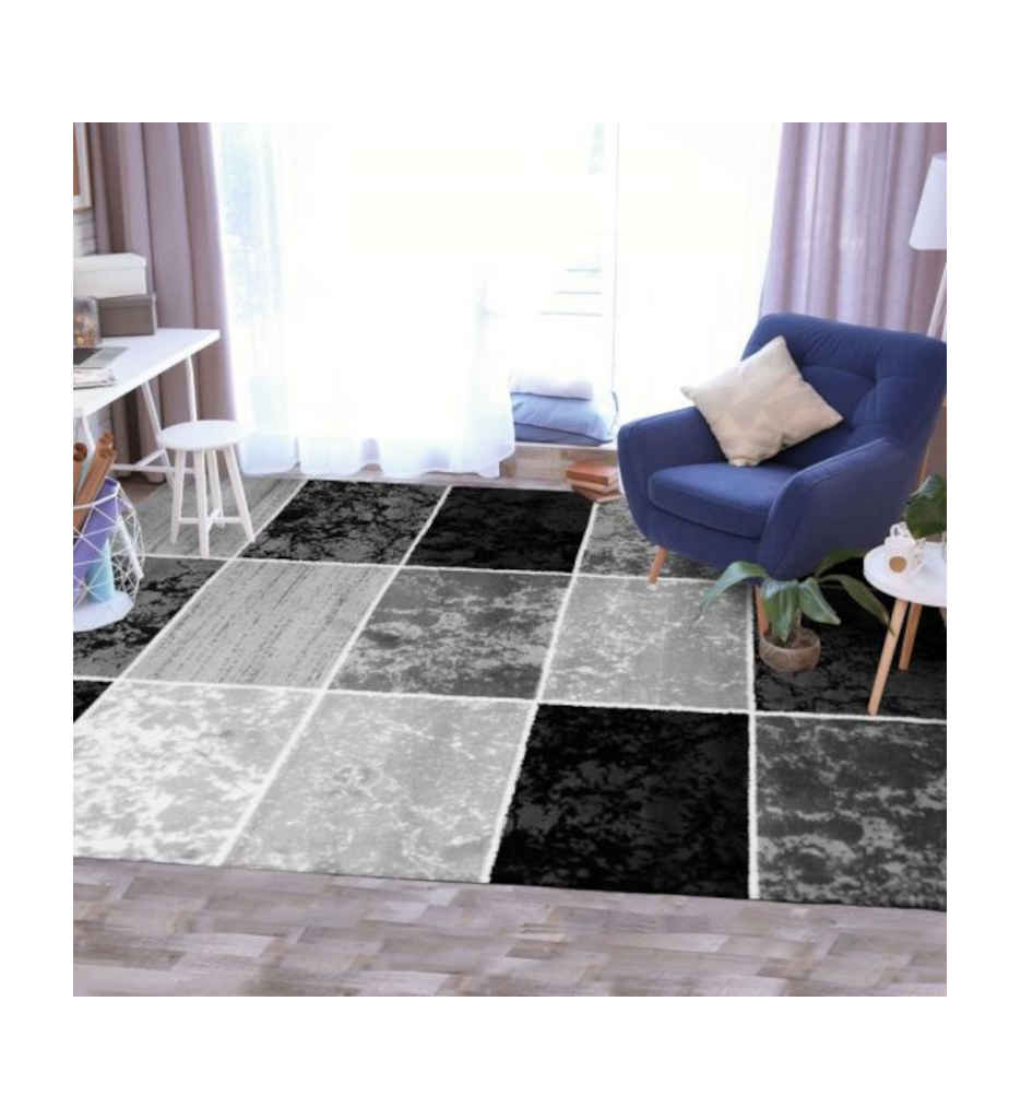 TAPIS SUBWAY CUBE NOIR 160X230 ALEC 160725