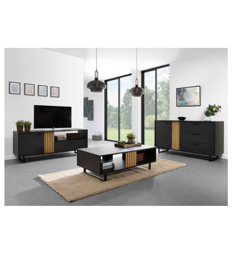 TABLE BASSE -125 CM-FAR2SAL-STRUCT NOIR-FARO