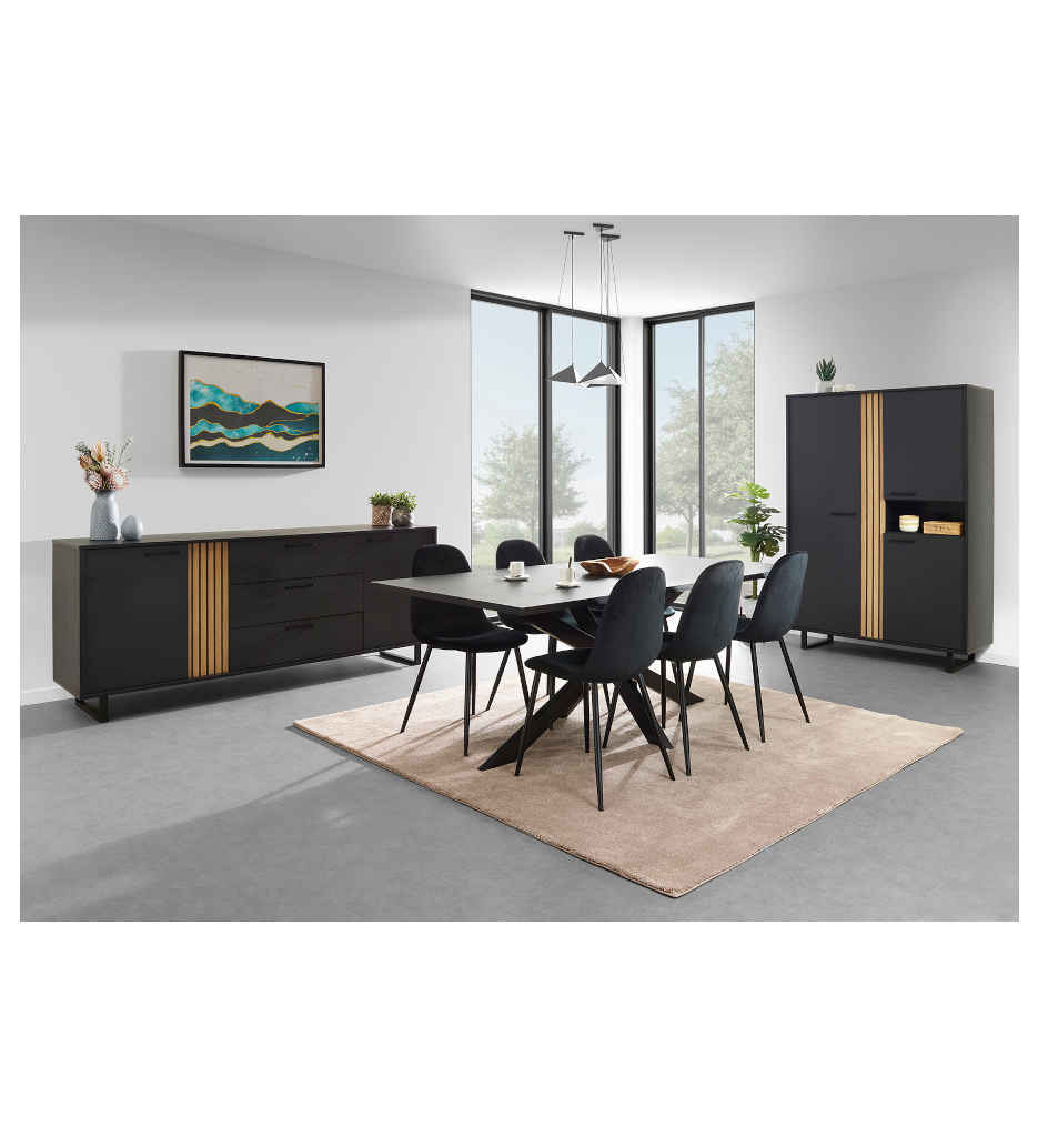 TABLE FIXE 220 CM-FAR2TAF20-STRUCT NOIR-FARO