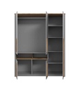 ARMOIRE 5PT/2N-158 CM-GRIS/CHENE CHATAIGNE-SFNS731-SURFINO