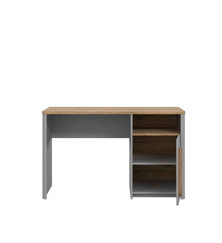 BUREAU 1PT/1T-120CM-SFNB211-GRIS/CHENE CHATAIGNE-SURFINO