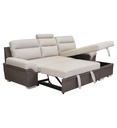 #ANGLE CONVERTIBLE + COFFRE REVERSIBLE-TISSU NABUCK, TEX 208-15 BEIGE /TEX 208-16 COFFEE -JESSIE