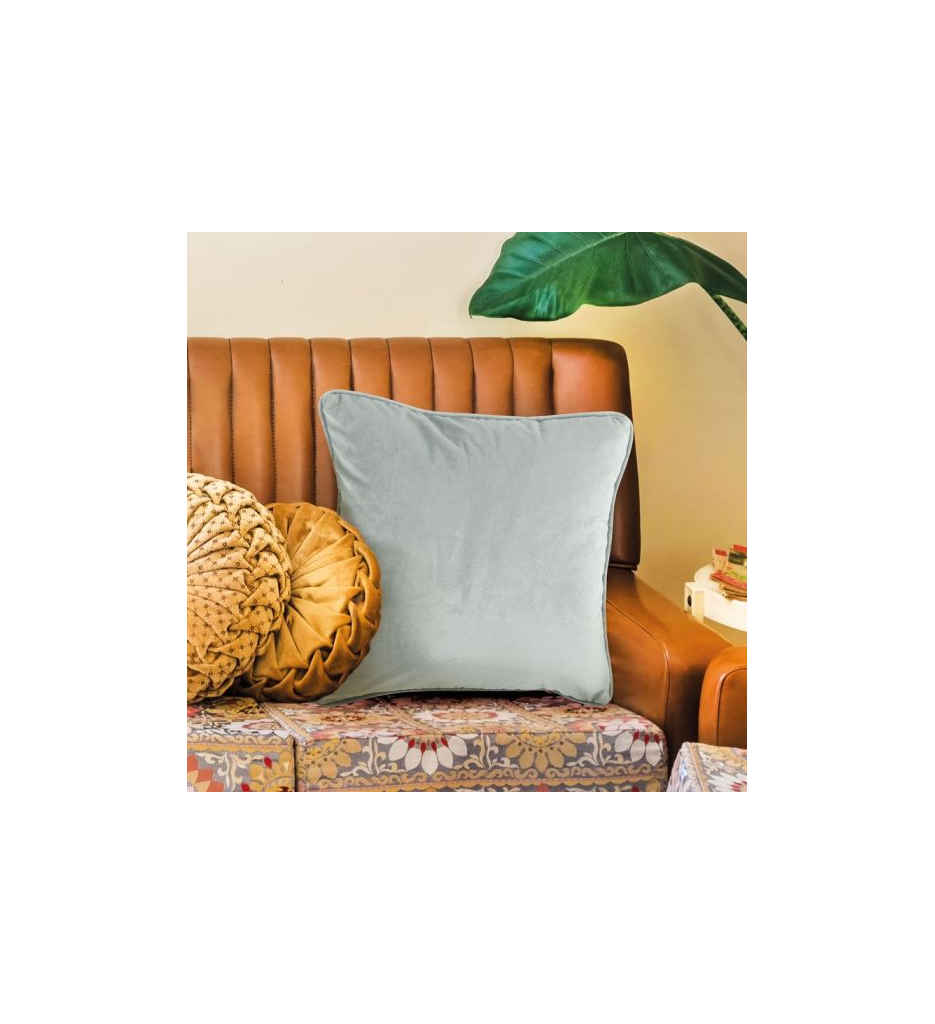 Coussin en velours gris clair 40x40-AL 404421