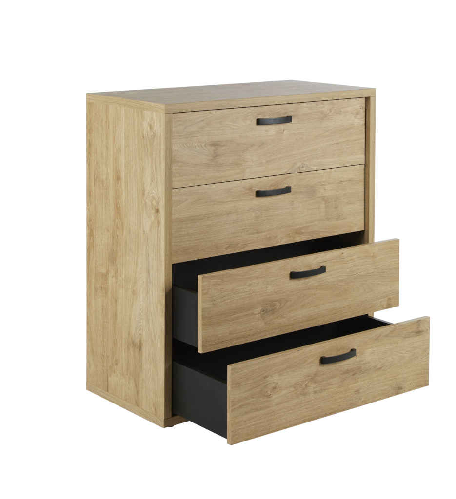 COMMODE 4 TIROIRS-KO-CLAKO-GOLDEN OAK-CLARA