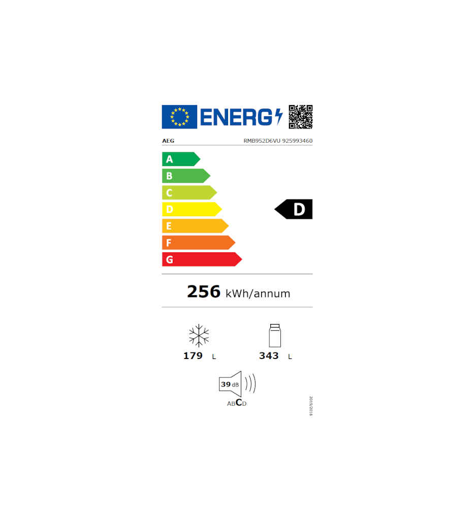 REF. MULTIPORTE NO FROST 522L D SWITCH+ °AEG RMB952D6VU