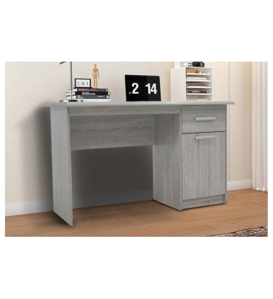 BUREAU 'MILOU' 1 TIROIR 1 PORTE CHÊNE GRIS 1285-3